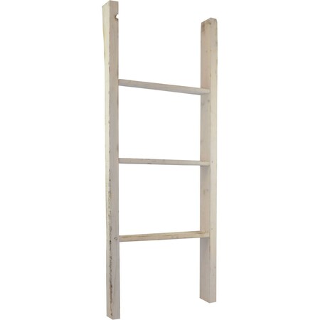 Ekena Millwork 19"W x 48"H x 3 1/2"D Vintage Farmhouse 3 Rung Ladder, Barnwood Decor Collection, Chalk Dust White DECR019X048X04LDRWH